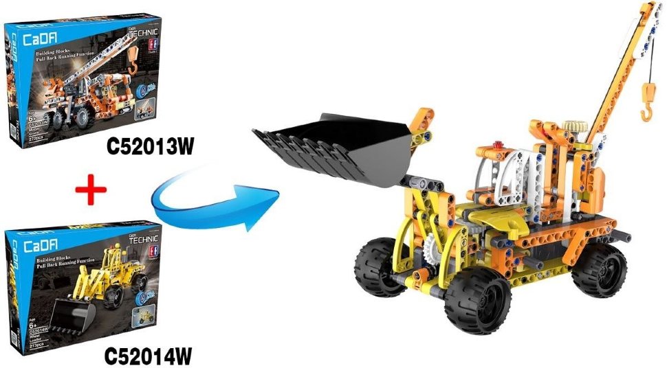 Конструктор погрузчик c инерционным механизмом Double E Cada Technics (213 деталей) - C52014W