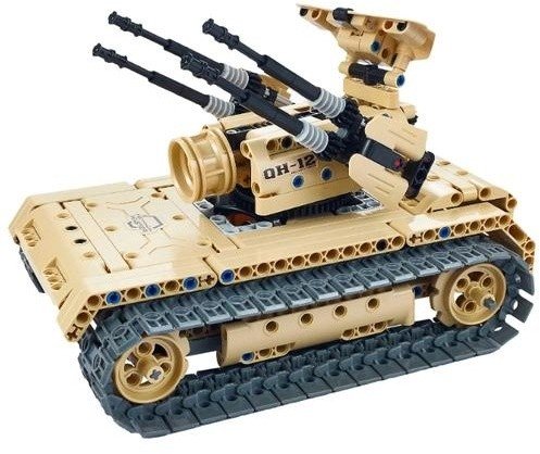 Радиоуправляемый конструктор зенитный танк QiHui Technics 4CH 2.4G 457 деталей - QH8012