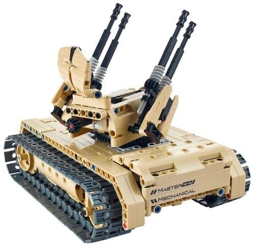 Радиоуправляемый конструктор зенитный танк QiHui Technics 4CH 2.4G 457 деталей - QH8012