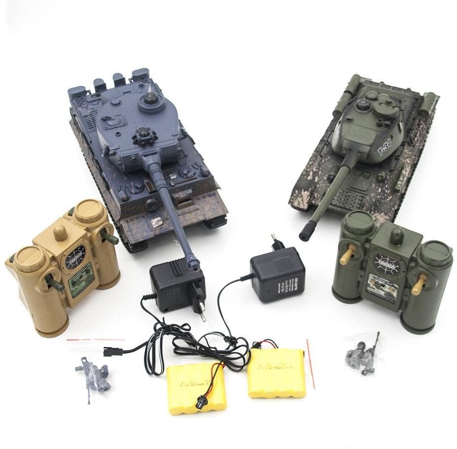 Радиоуправляемый танковый бой Русский Т34 и Немецкий Tiger Zegan масштаб 1:28 27Mhz 40Mhz - 99824